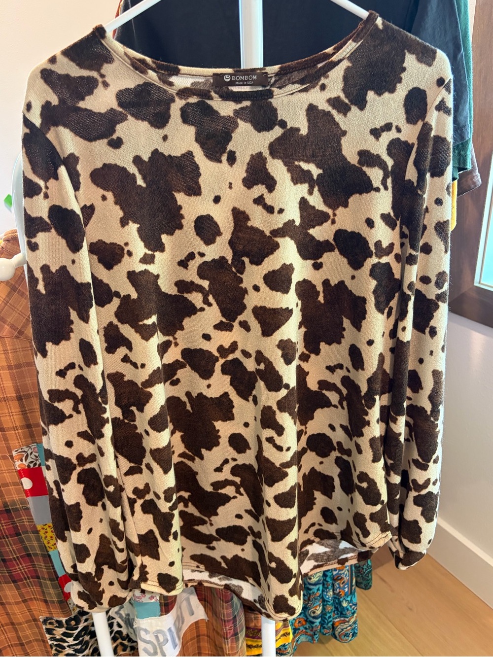 Cow Print Crewneck Sweater